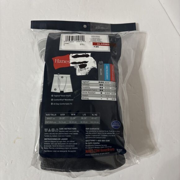 HANES Boxer Briefs Men's M 32-34-4 Pack Assorted Tagless Comfort Flex J349B4 - Picture 6 of 6